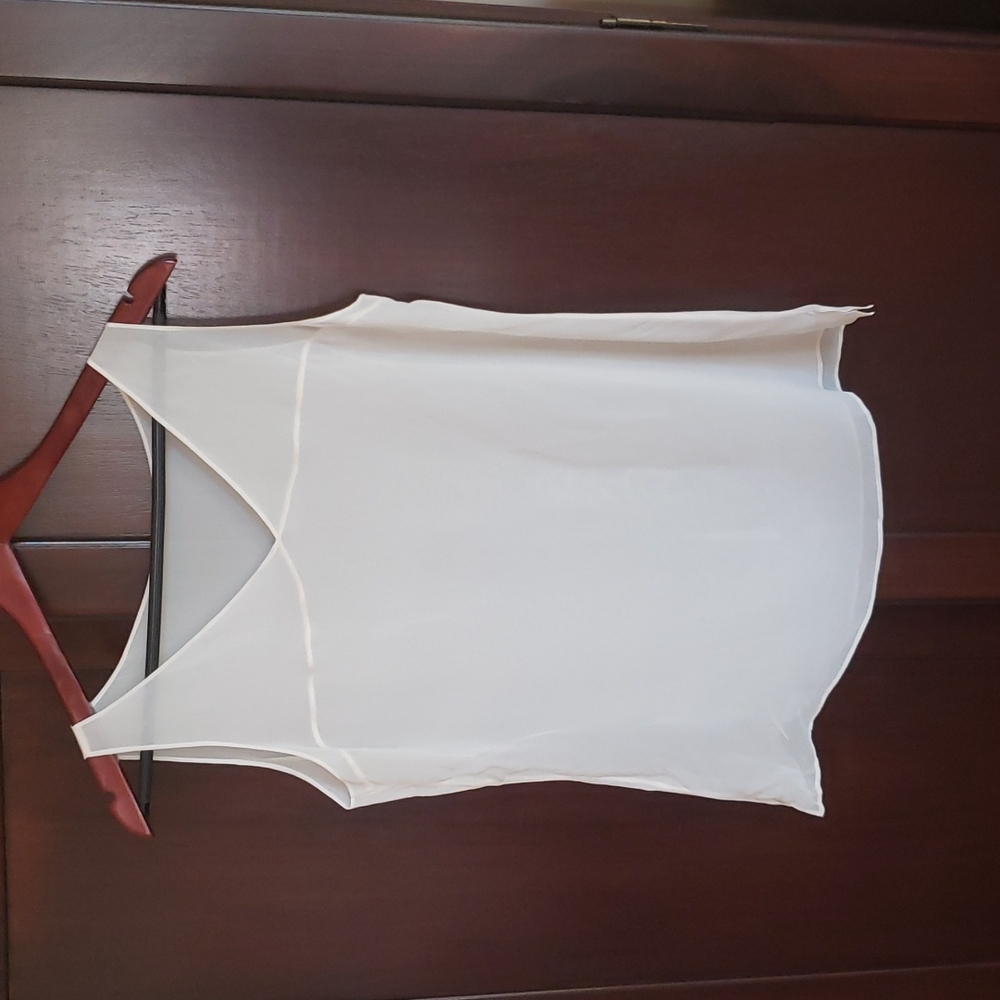 Sheer cream silk blouse